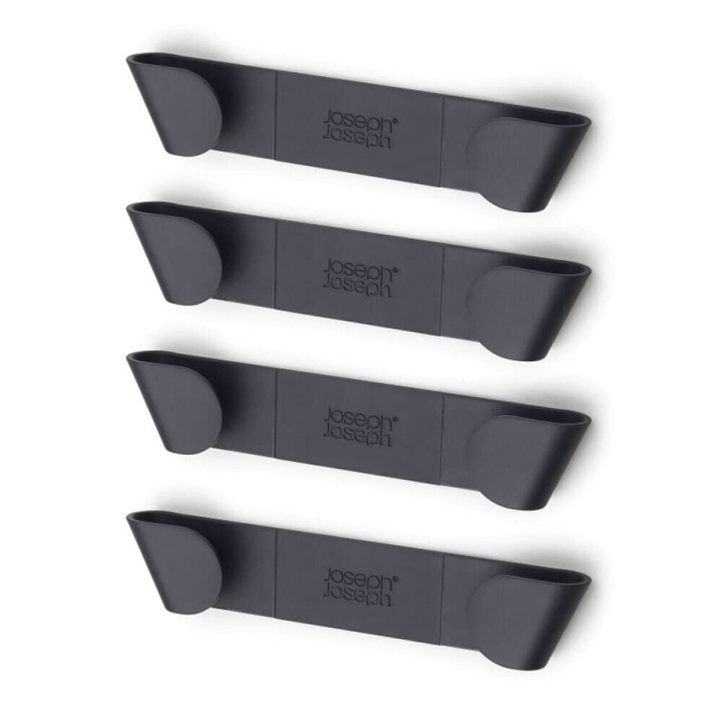 Set of 4 Joseph Joseph Lid Holders 85149, Easy adhesive installation, Plastic, Gray