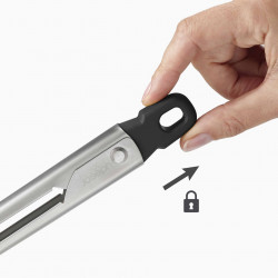 Joseph Joseph Elevate 10574 Precision Tongs, Heat-resistant up to 270°C, Hanging Loop, Stainless Steel/Black