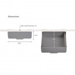 Joseph Joseph Drawer 85148, Shelf Mount, Easy Adhesive Installation, Plastic, Gray