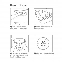 Joseph Joseph Drawer 85148, Shelf Mount, Easy Adhesive Installation, Plastic, Gray