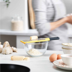 Joseph Joseph GripGrater 20139 Grater, Stainless Steel, Non-Slip Tip, BPA-Free, Yellow/Black
