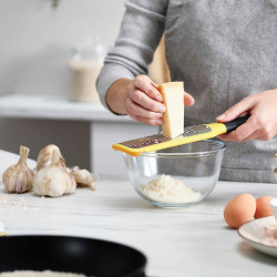 Joseph Joseph GripGrater 20139 Grater, Stainless Steel, Non-Slip Tip, BPA-Free, Yellow/Black