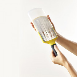 Joseph Joseph GripGrater 20139 Grater, Stainless Steel, Non-Slip Tip, BPA-Free, Yellow/Black