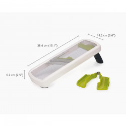 Joseph Joseph 20186 Grater, Stainless Steel, Non-Slip Feet, Stainless Steel, 3 Grating Settings, Multicolored