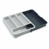 Organizator pentru tacamuri Joseph Joseph 85042 , 4 compartimente, Container mobil, Compartiment extensibil, Gri