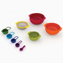 Joseph Joseph 40080 Bowl Set, 9 pieces, Space-saving design, BPA-free, Multicolor