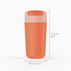 Joseph Joseph Sipp 81131 Insulated Cup, Leak-Proof Lid, 454 ml, BPA-Free, Polypropylene, Coral