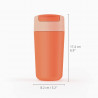 Joseph Joseph Sipp 81131 Insulated Cup, Leak-Proof Lid, 454 ml, BPA-Free, Polypropylene, Coral