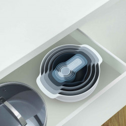 Joseph Joseph 40101 Bowl Set, 9 pieces, Space-saving design, BPA-free, Light blue