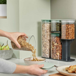 Joseph Joseph Podium 81128 5-Piece Jar Set with Stand, BPA-Free, Glass, Green/White