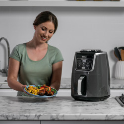 Ninja AF160EU Hot Air Fryer, 1750W, 5.2 L, 6 Programs, Max Crisp, Gray
