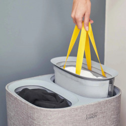 Joseph Joseph Laundry Basket 50001, 60 L, Carrying Handles, 2 Compartments, Gray