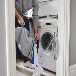 Joseph Joseph Laundry Basket 50001, 60 L, Carrying Handles, 2 Compartments, Gray