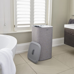 Joseph Joseph Laundry Basket 50001, 60 L, Carrying Handles, 2 Compartments, Gray