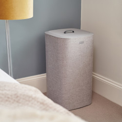 Joseph Joseph Laundry Basket 50001, 60 L, Carrying Handles, 2 Compartments, Gray