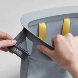 Joseph Joseph Tota Laundry Basket 50003, 90 L, Carrying Handles, 2 Compartments, Gray