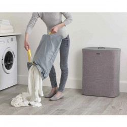 Joseph Joseph Tota Laundry Basket 50003, 90 L, Carrying Handles, 2 Compartments, Gray
