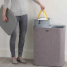 Joseph Joseph Tota Laundry Basket 50003, 90 L, Carrying Handles, 2 Compartments, Gray