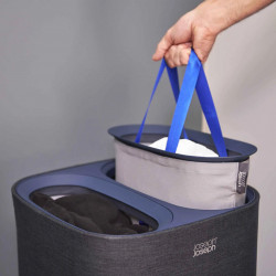 Joseph Joseph Laundry Basket 50002, 60 L, Carrying Handles, 2 Compartments, Black