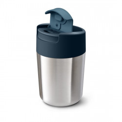 Joseph Joseph Sipp 81125 Insulated Cup, Leak-Proof Lid, 340 ml, BPA-Free, Stainless Steel, Stainless Steel/Blue