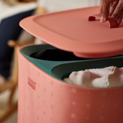 Joseph Joseph Laundry Basket 50026, 71 x 39.5 x 39.5 cm, 60 L, Carrying Handles, 2 Compartments, Coral