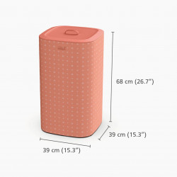 Joseph Joseph Laundry Basket 50026, 71 x 39.5 x 39.5 cm, 60 L, Carrying Handles, 2 Compartments, Coral