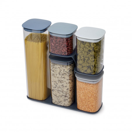 Joseph Joseph Podium 81106 Storage Container Set, 5-piece, Plastic, BPA-free, Stand, Blue