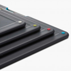 Joseph Joseph 60171 Folio Cutting Board Set, 4-Piece, Storage Box, Black