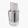 Joseph Joseph EasyStore Toothbrush Holder 70530, 12 x 9.5 x 9.5 cm, 3 compartments, collapsible, drainage hole, white/stainless steel