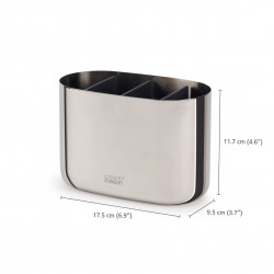 Joseph Joseph EasyStore Luxe Toothbrush Holder 70581, Detachable, Gray/Stainless Steel