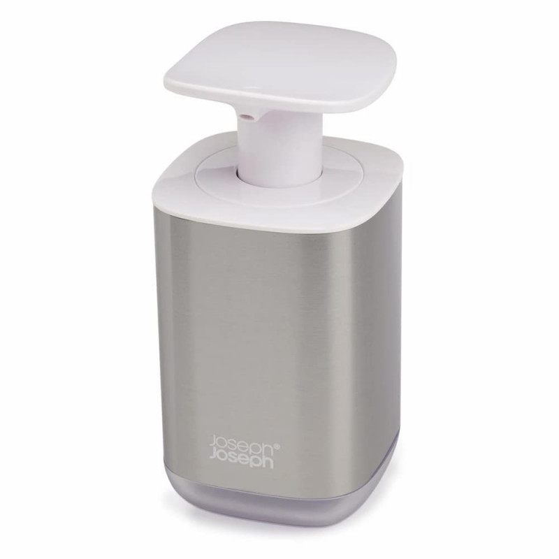 Dozator pentru sapun lichid Joseph Joseph Presto 70532, 16x8 cm, Baza anti-alunecare, Alb/Inox