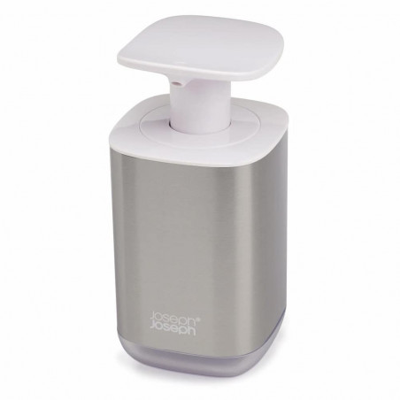 Dozator pentru sapun lichid Joseph Joseph Presto 70532, 16x8 cm, Baza anti-alunecare, Alb/Inox