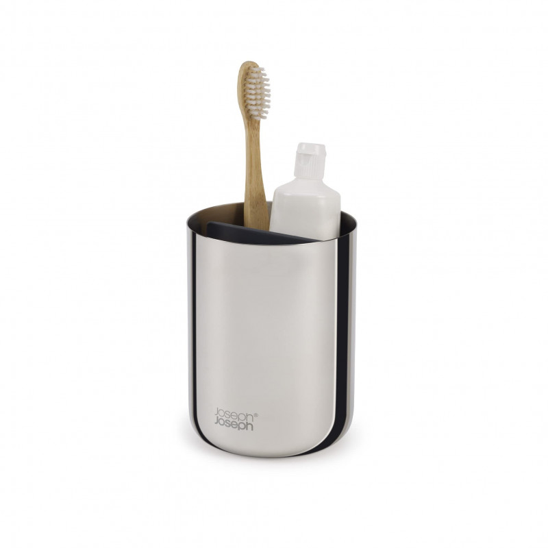 Joseph Joseph EasyStore Luxe Toothbrush Holder 70580, Detachable, Stainless Steel, Gray/Stainless Steel