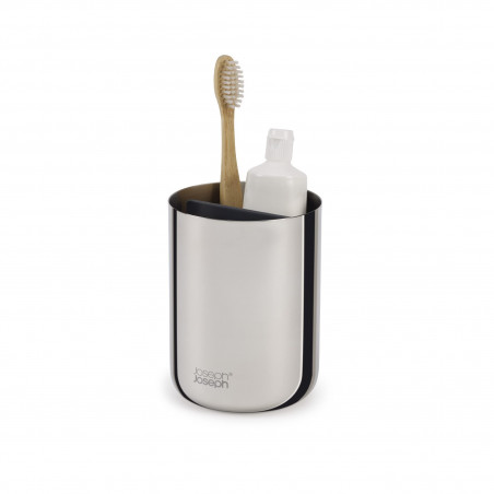 Joseph Joseph EasyStore Luxe Toothbrush Holder 70580, Detachable, Stainless Steel, Gray/Stainless Steel