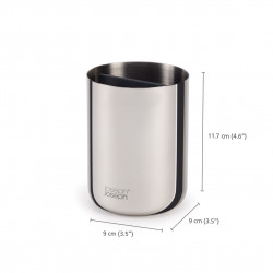 Joseph Joseph EasyStore Luxe Toothbrush Holder 70580, Detachable, Stainless Steel, Gray/Stainless Steel