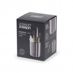 Joseph Joseph EasyStore Luxe Toothbrush Holder 70580, Detachable, Stainless Steel, Gray/Stainless Steel