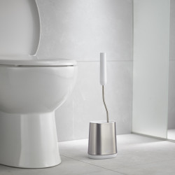 Joseph Joseph Flex 70561 Toilet Brush, Flexible D-shaped Head, Stainless Steel