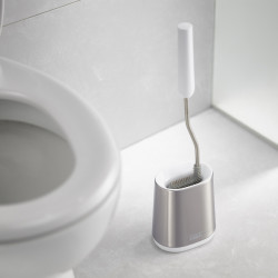 Joseph Joseph Flex 70561 Toilet Brush, Flexible D-shaped Head, Stainless Steel