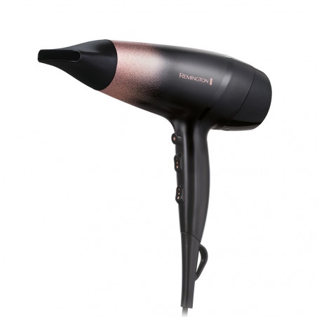 Remington D5305 Rose Shimmer Hair Dryer, 2200W, Ionization, 110 km/h airflow, Cool Shot, Black/Pink