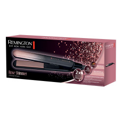 Ισιωτική μαλλιών Remington S5305 Rose Shimmer, 150-230C, Κεραμικές πλάκες Advanced Ceramic, σύστημα Turbo, Μαύρο/Ροζ