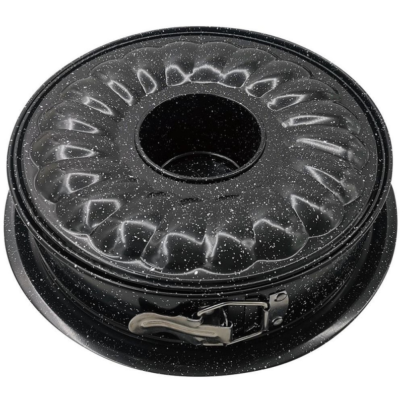 Kinghoff KH 1779 Cake and Cupcake Pan, 26 cm, Springform, Stainless Steel, Black