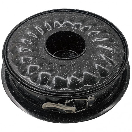 Kinghoff KH 1779 Cake and Cupcake Pan, 26 cm, Springform, Stainless Steel, Black