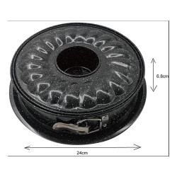 Форма за блат и кекс Kinghoff KH 1778, 24 см, Падащо дъно, Стомана, Черен