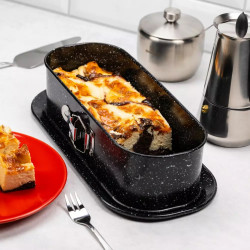 Kinghoff KH 1785 Springform Pan, 34.5 x 15.5 cm, Marble Finish, Black