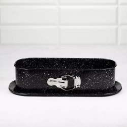 Kinghoff KH 1785 Springform Pan, 34.5 x 15.5 cm, Marble Finish, Black