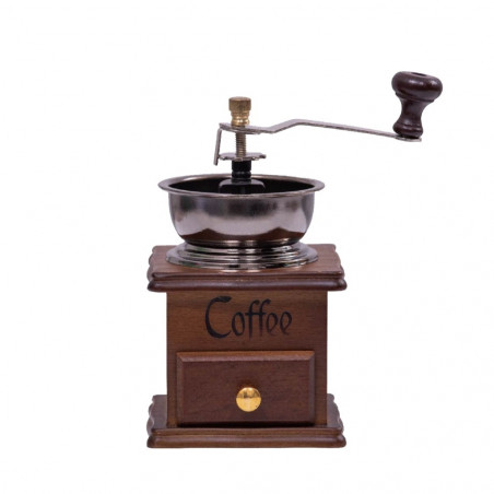 Rosberg R51172M Coffee Grinder, Manual, Ceramic Grinding Mechanism, Metal and Wood Housing, Brown