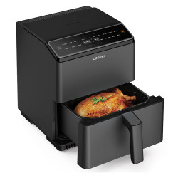 Friteuza cu aer cald Cosori Dual Blaze CAF-P681S, 1700 W, 6,4 L, 12 programe, 360 ThermoIQ, Rezistenta dubla, Negru