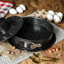 Kinghoff KH 1779 Cake and Cupcake Pan, 26 cm, Springform, Stainless Steel, Black