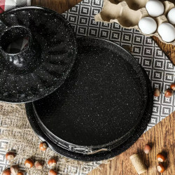 Kinghoff KH 1779 Cake and Cupcake Pan, 26 cm, Springform, Stainless Steel, Black