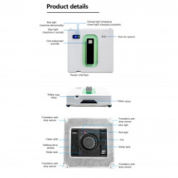 Curățător de geamuriFinlux J2Fenster, 72 W, giroscop, spray cu două fețe, Tuya/Smart Life APP, alb